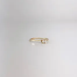 Anel Solitário Cravejado em Zircônias Folheado a Ouro 18k