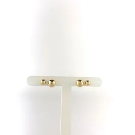 Brinco Duo Bolinhas Folheado a Ouro 18k