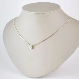 Colar Ponto de Luz Coração em Zircônia Folheado a Ouro 18k