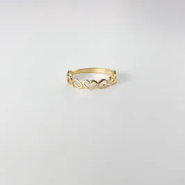 Anel Corações  Folheado a Ouro 18k