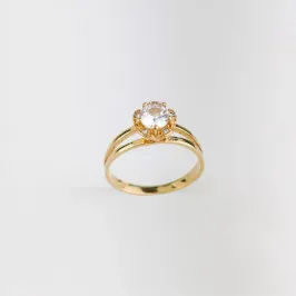 Anel em Zircônia com Microzircônias Folheado a ouro 18k