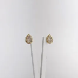 Brinco Gota Cravejado em Zircônias Folheado a Ouro 18k