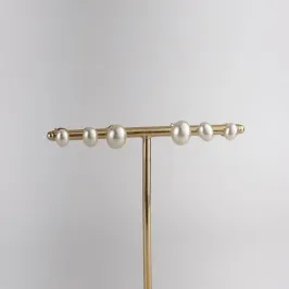 Brinco Trio Pérola Folheado a Ouro 18k
