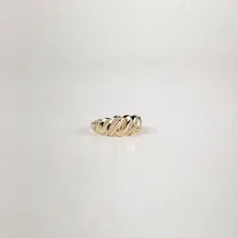 Anel Croissant em Zircônias Folheado a Ouro 18k