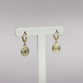 Brinco Oração Pai Nosso Folheado a Ouro 18k