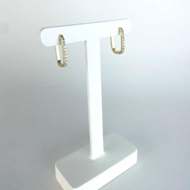 Brinco Quadrado em Zircônias Folheado a Ouro 18k
