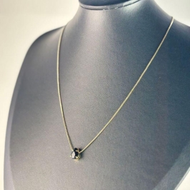 Colar Pingente Gota Onix Folheado a Ouro 18k