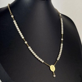 Colar Terço com Ponto de Luz em Zircônias Folheado a Ouro 18k