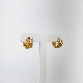 Brinco Ramos de Folhas em Zircônias Folheado a Ouro 18k