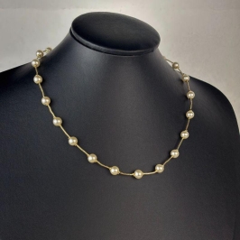 Choker com Pérolas Folheado a Ouro 18k