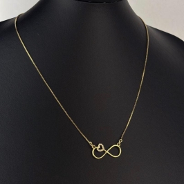 Colar Infinito em Zircônias Folheado a Ouro 18k
