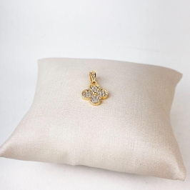 Pingente Trevo em Zircônias Folheado a Ouro 18k