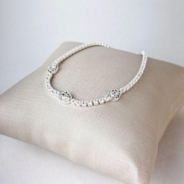 Pulseira Riviera com Gotas Folheado a Prata