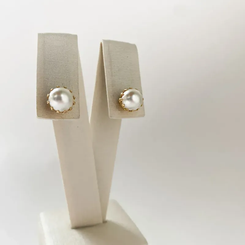 Brinco de Pérola Folheado a Ouro 18k