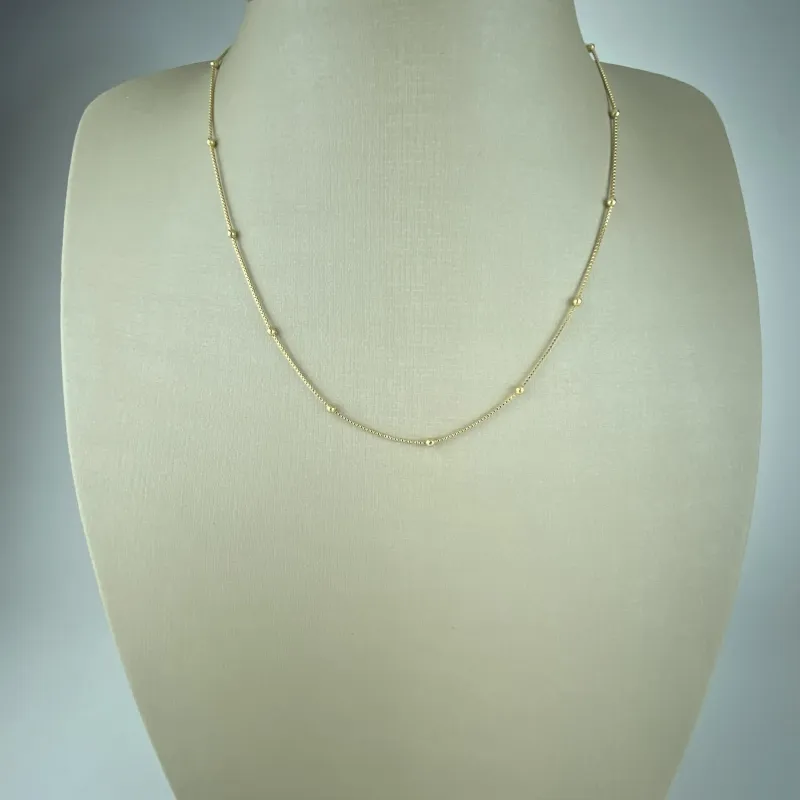 Colar Veneziana com Bolinhas Folheado a Ouro 18k