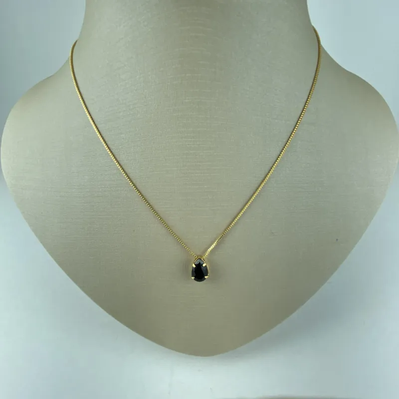 Colar Veneziana com Zircônia Folheado a Ouro 18k