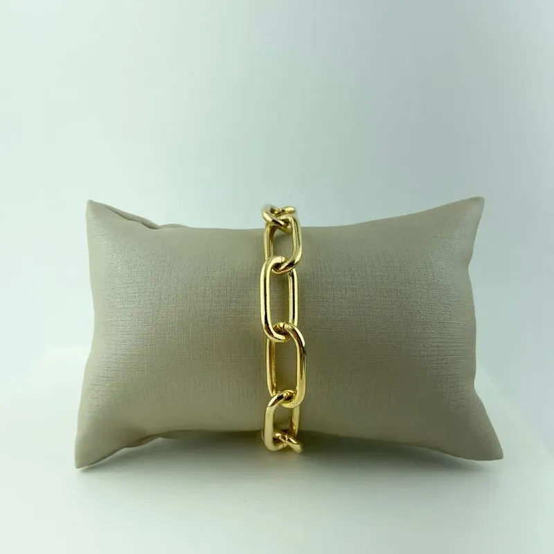 Pulseira Elo Oval Folheado a Ouro 18k