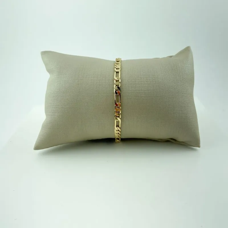 Pulseira Groumet Masculina Folheado a Ouro 18k