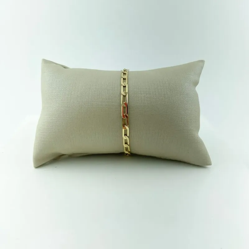 Pulseira Masculina Groumet Folheada a Ouro 18k