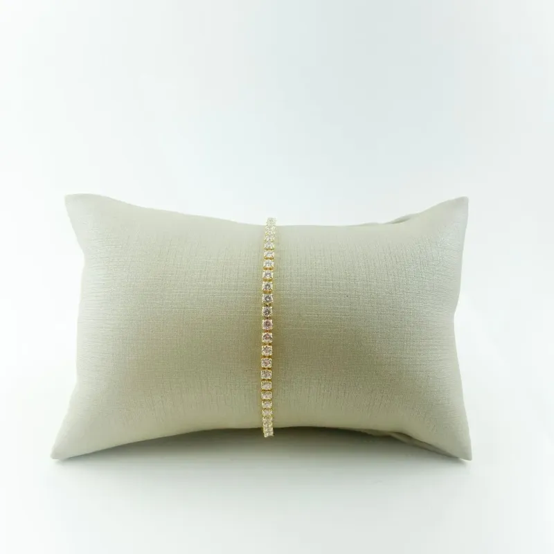 Pulseira Riviera com Elos Folheado a Ouro 18k