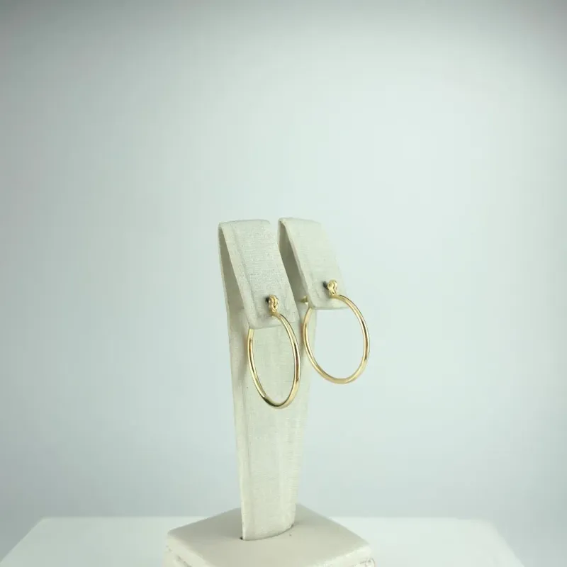 Brinco Argola Lisa Fecho Italiano Folheado a Ouro 18K