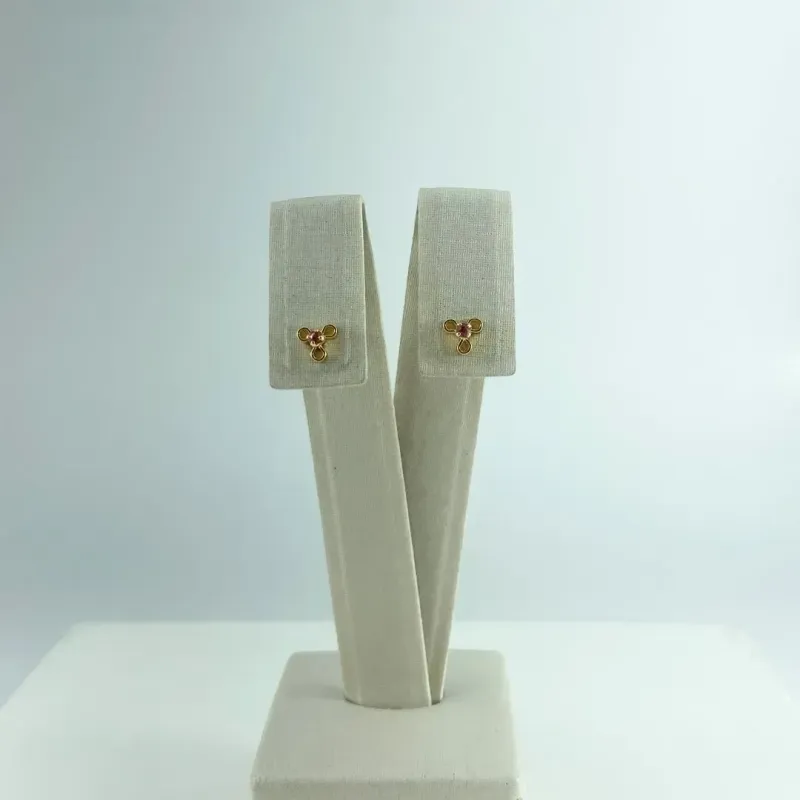 Brinco Infantil com Zircônia Folheado a Ouro 18k