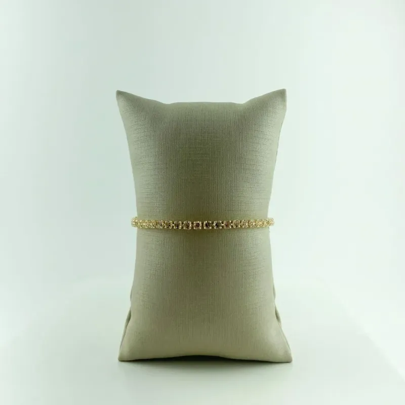 Pulseira Veneziana Riviera em Zircônias Folheado a Ouro 18k