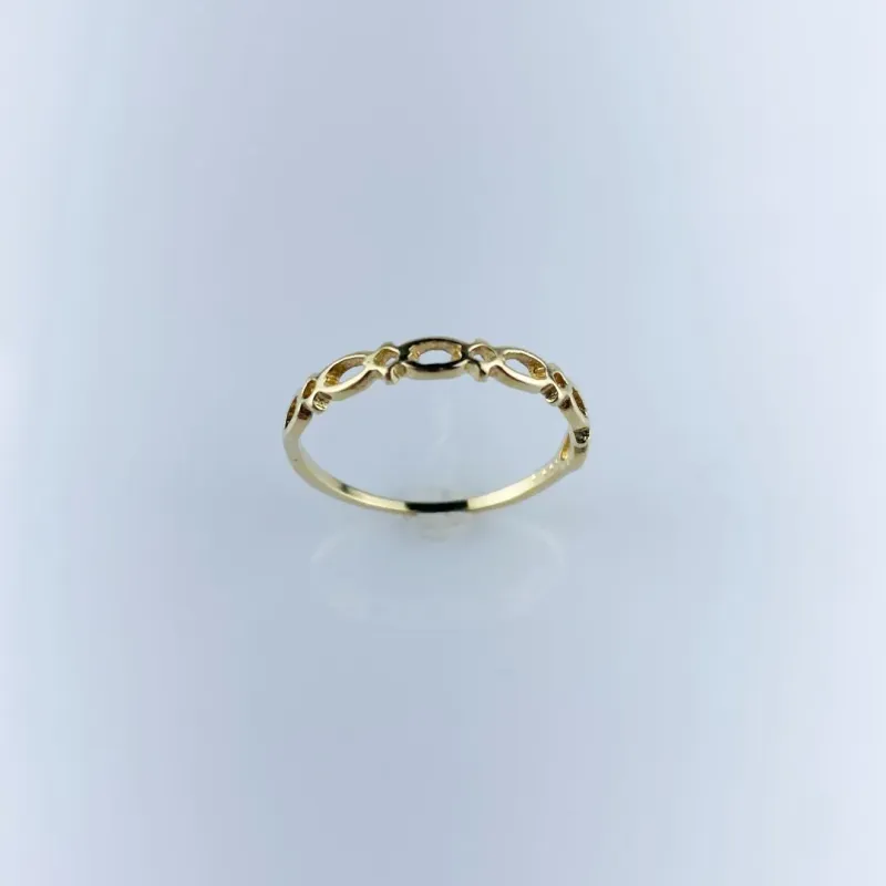 Anel Design de Elos Vazados Folheado a Ouro 18k