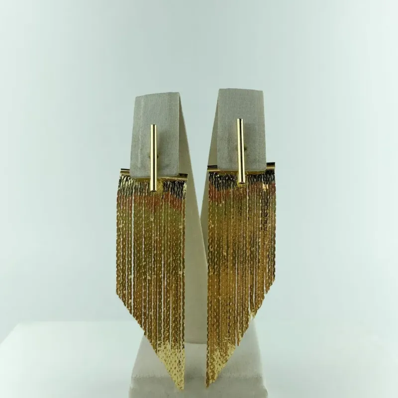 Brinco Franja Ear Cuff Folheado a Ouro 18k