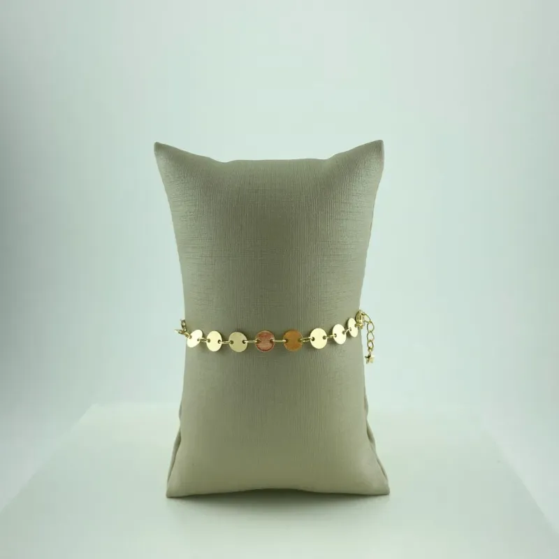 Pulseira Elo Círculos Folheada 18K