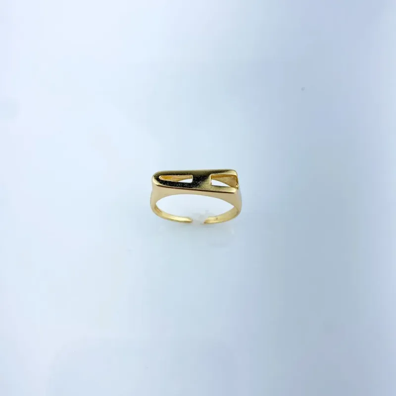 Anel Ajustável Letra A Folheado a Ouro 18k