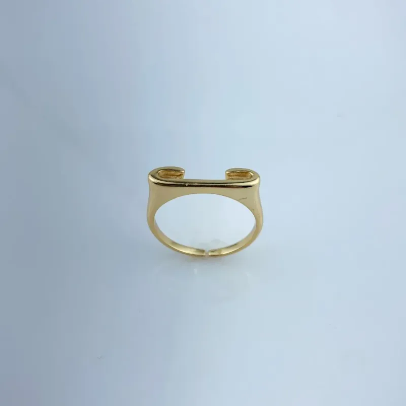 Anel Ajustável Letra C Folheado a Ouro 18k
