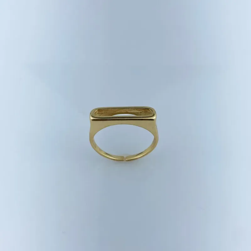Anel Ajustável Letra D Folheado a Ouro 18k