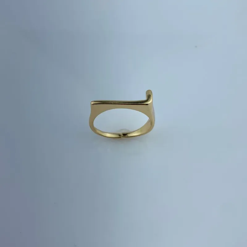 Anel Ajustável Letra L Folheado a Ouro 18k