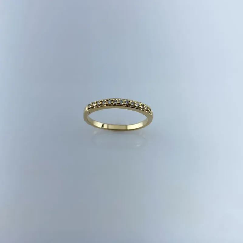 Anel Aparador com Zircônias Folheada a Ouro 18k