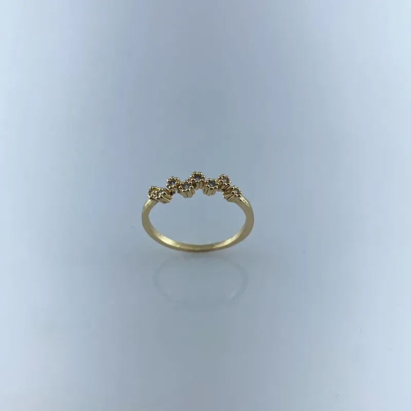 Anel  com Minizircônias Coloridas Folheadas a Ouro 18k