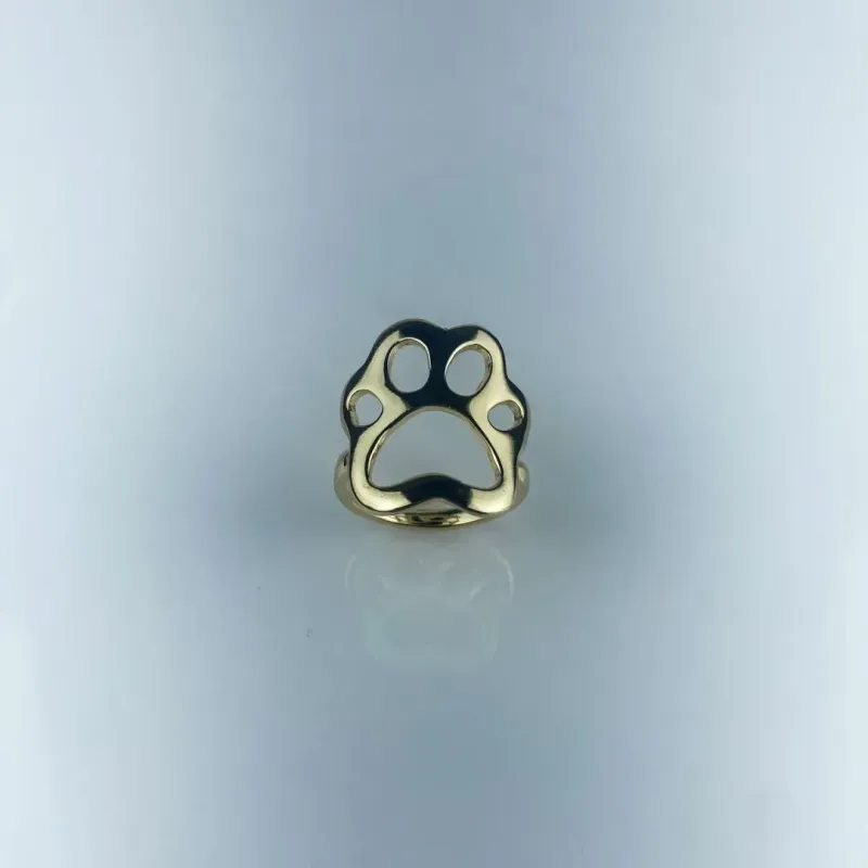 Anel Design Patinha de Pet Folheado a Ouro 18k