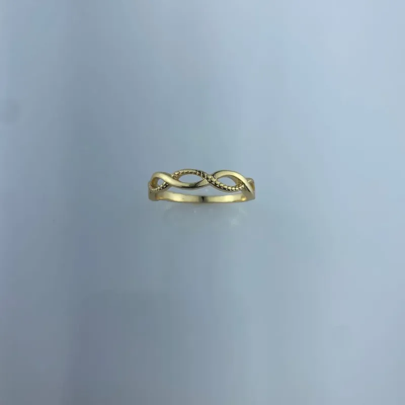 Anel Entrelaçado com Símbolo Infinito Folheado a Ouro 18k