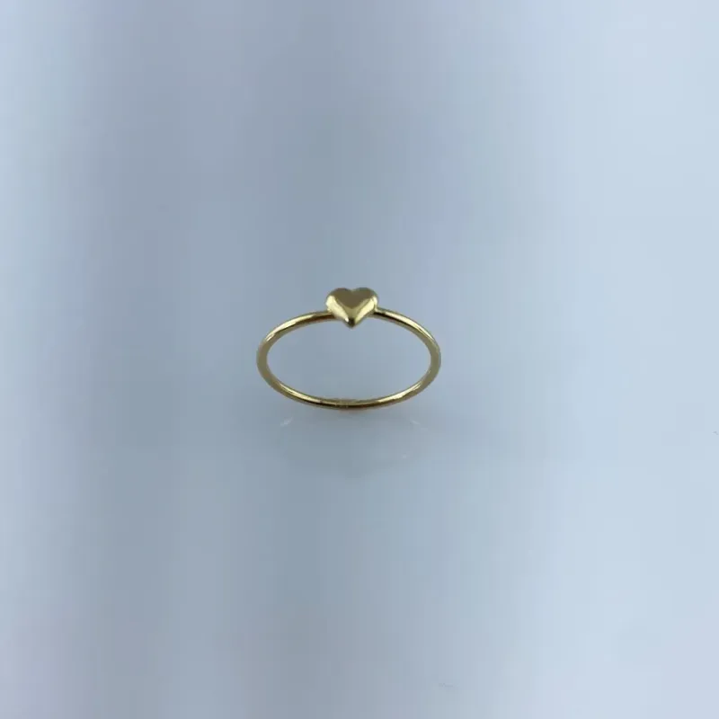 Anel Falange Coraçãozinho Liso Folheado a Ouro 18k