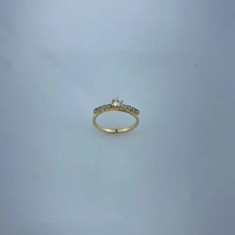 Anel Falange Solitário em Zircônia Folheado a Ouro 18k