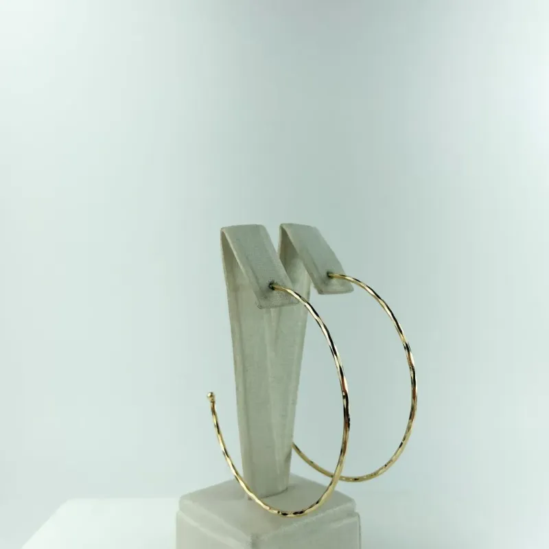 Brinco Argola Fina Retorcida Folheado a Ouro 18k