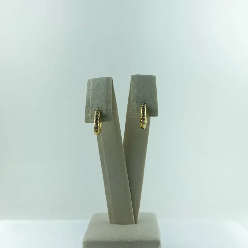 Brinco Argolinha com Zircônias Folheado a Ouro 18k