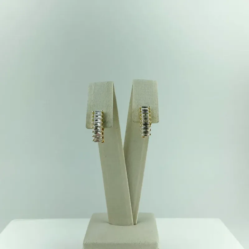 Brinco Cravejado com Zircônias Folheado a Ouro 18k
