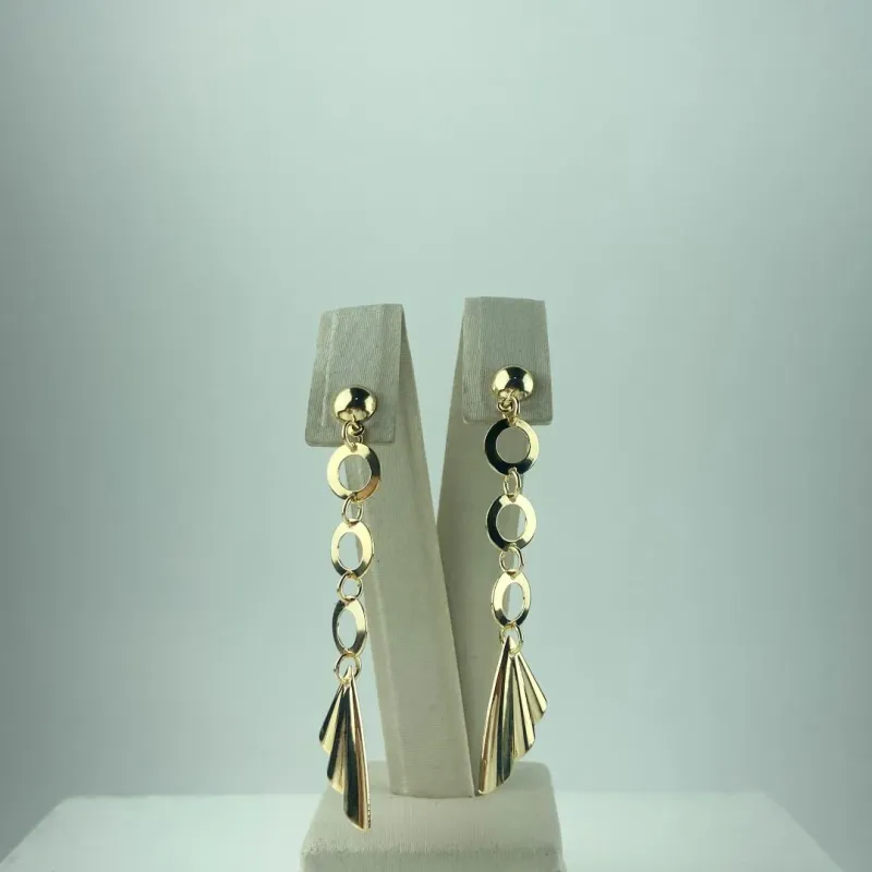 Brinco Design de Lequee Elos Vazados Folheado a Ouro 18k
