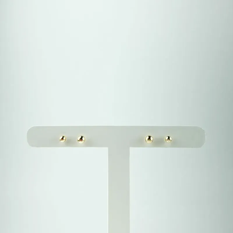 Brinco Duo Bolinhas Folheado a Ouro 18k