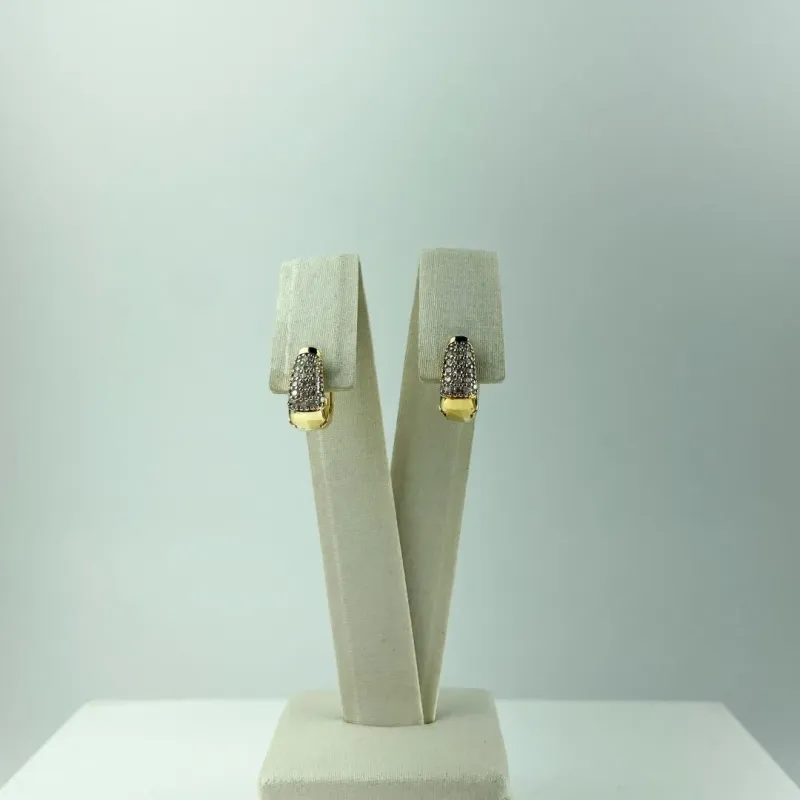 Brinco Oval em Zircônia Folheado a Ouro 18k