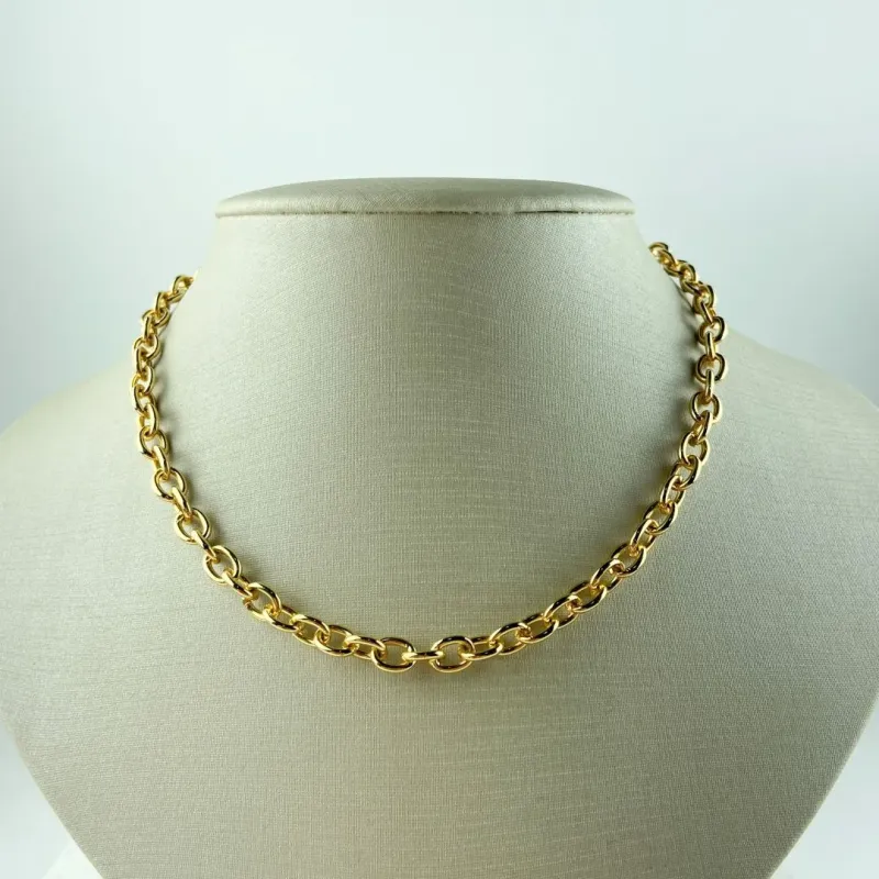 Choker Elo Português Folheado a Ouro 18k