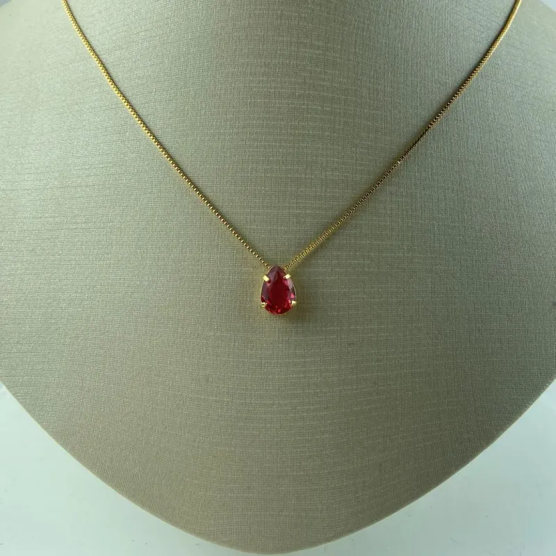 Colar Veneziana com Zircônia Folheado a Ouro 18k