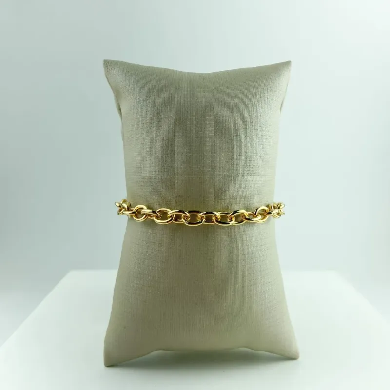 Pulseira Elo Português Folheado a Ouro 18k