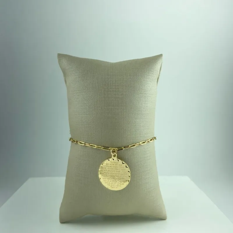 Pulseiura Cartier com Pingente Pai Nosso Folheado a Ouro 18k